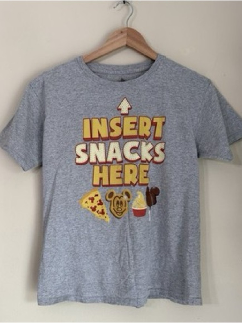 Disney Parks “Insert Snacks Here” Graphic T-Shirt Gray - Youth Size Small